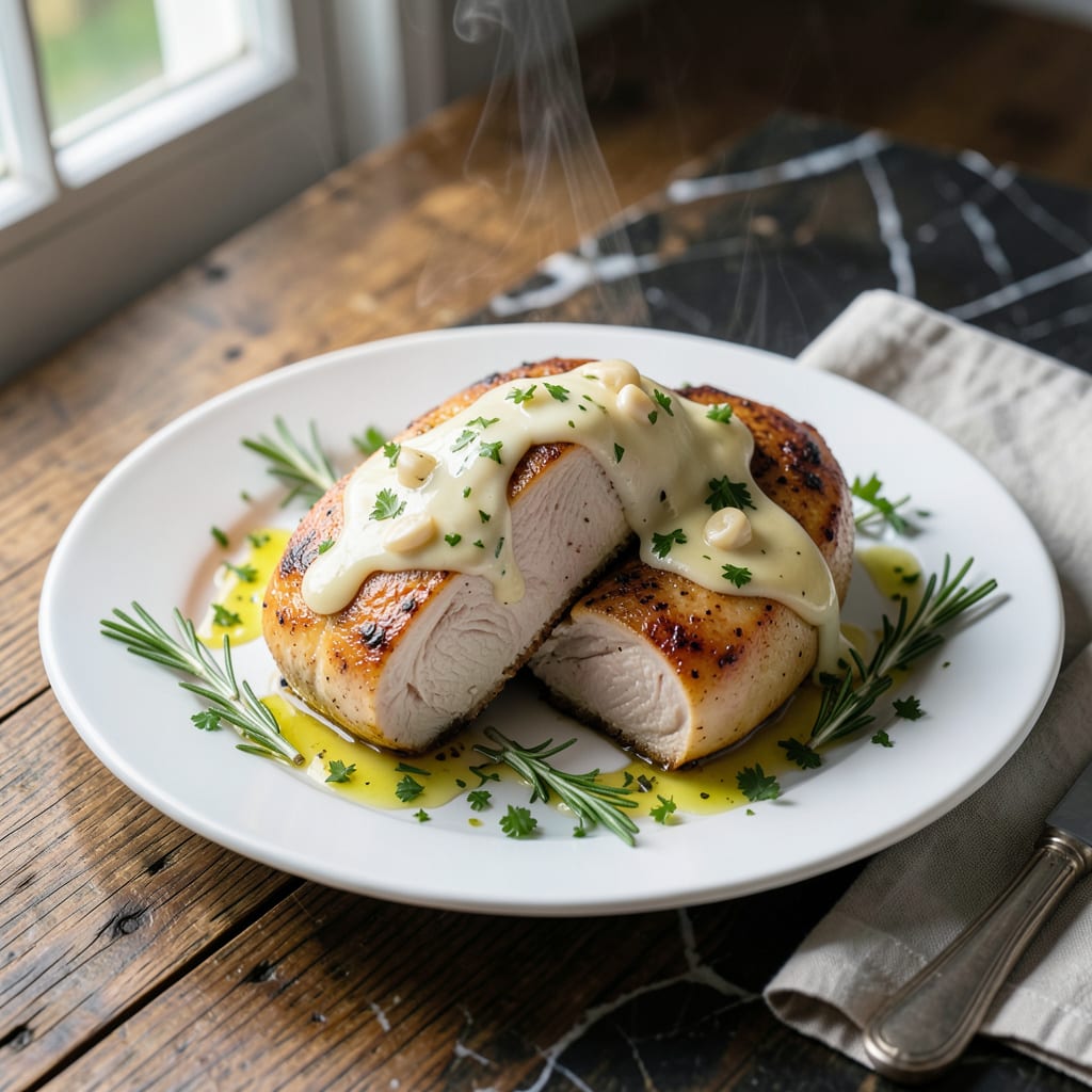recipe for cooking chicken breasts in the oven illustration with key details