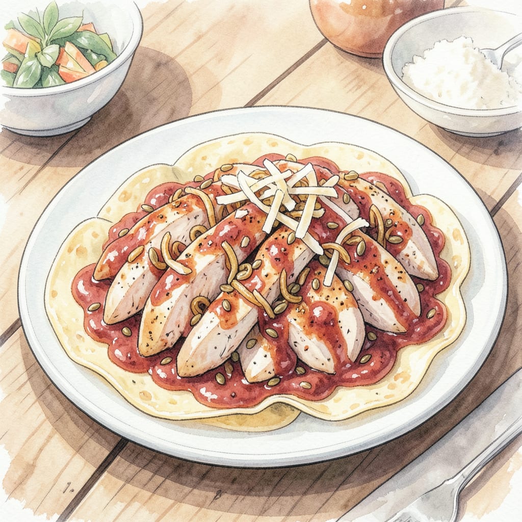 Red Chicken Enchilada Recipe: Spicy Fiesta in Every Bite example with annotations