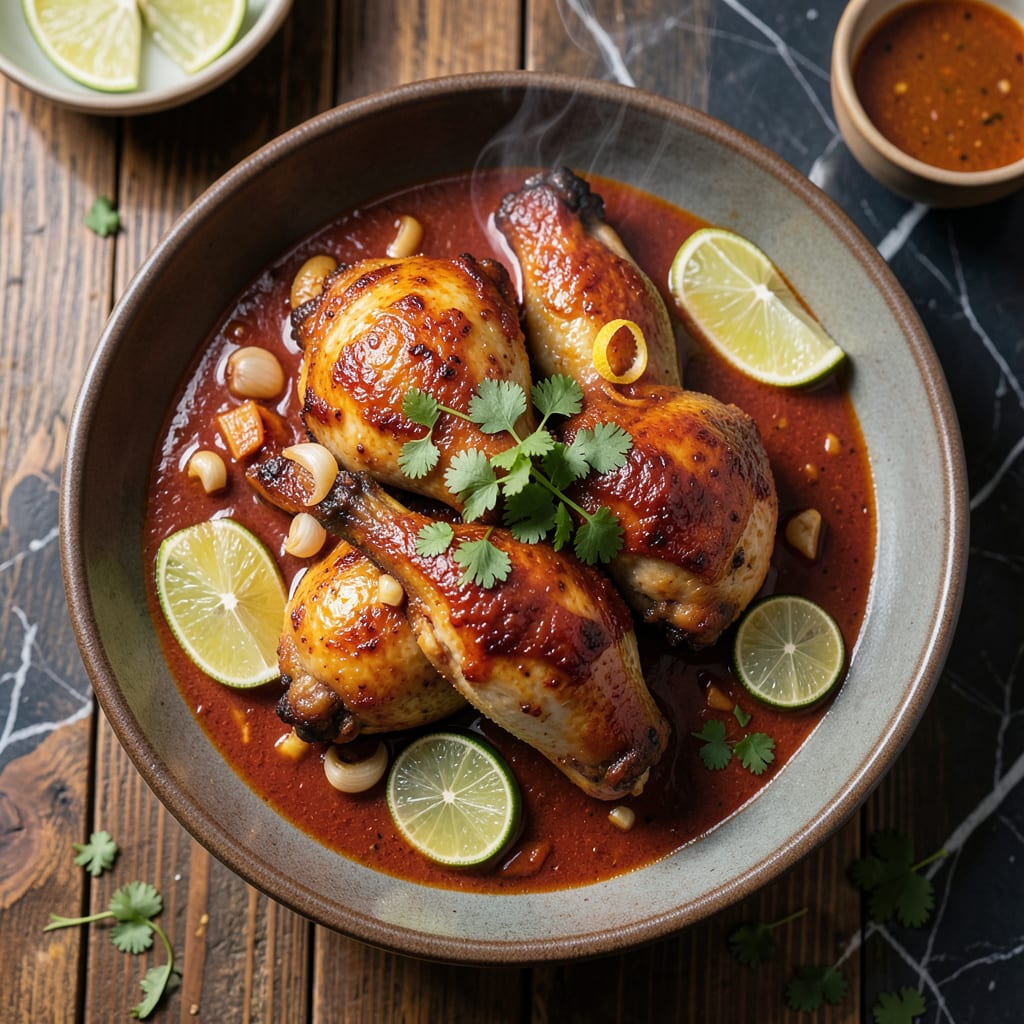 Visual representation of red curry roasted chicken bobby flay recipe