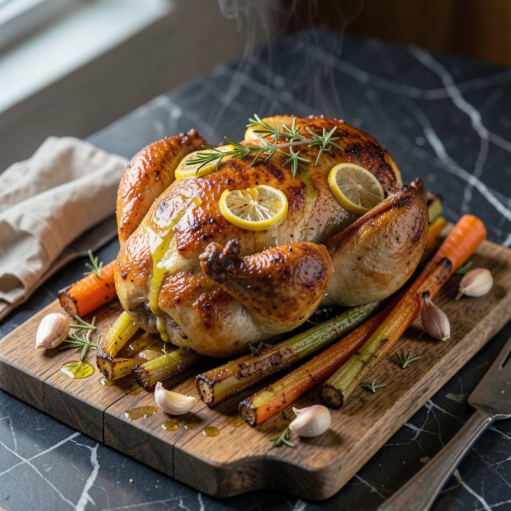 Visual representation of roast chicken recipe jamie oliver lemon