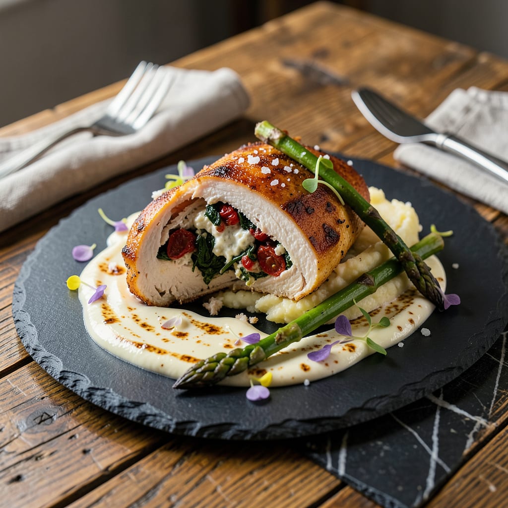 Ruth Chris Stuffed Chicken Recipe on YouTube: Step by Step Copycat Guide example with annotations