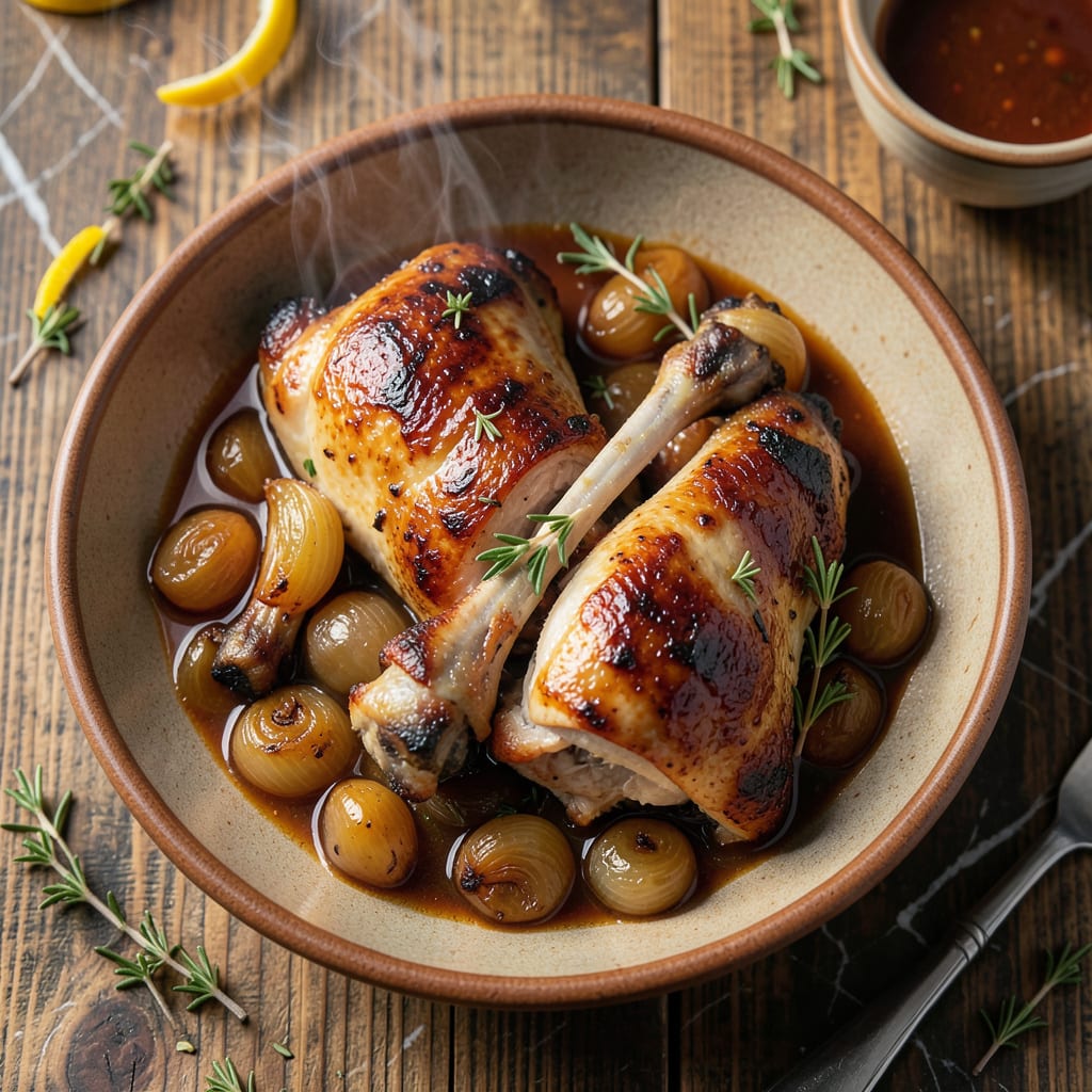 slow cooker bone in chicken thigh recipe example with annotations