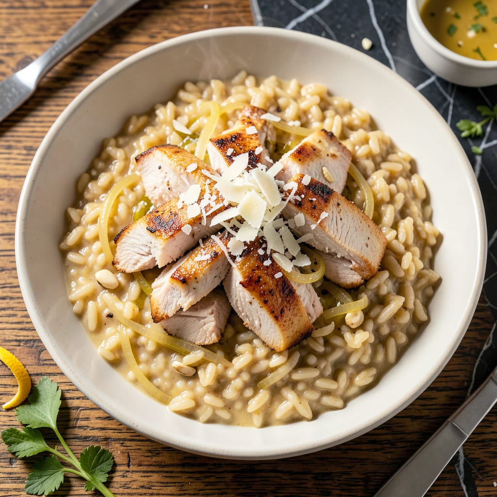 slow cooker chicken risotto recipe example with annotations
