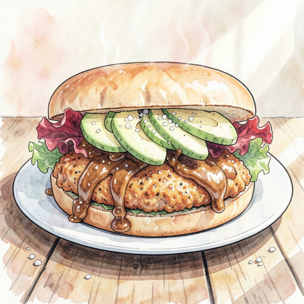 spicy mayo recipe for chicken sandwich illustration with key details