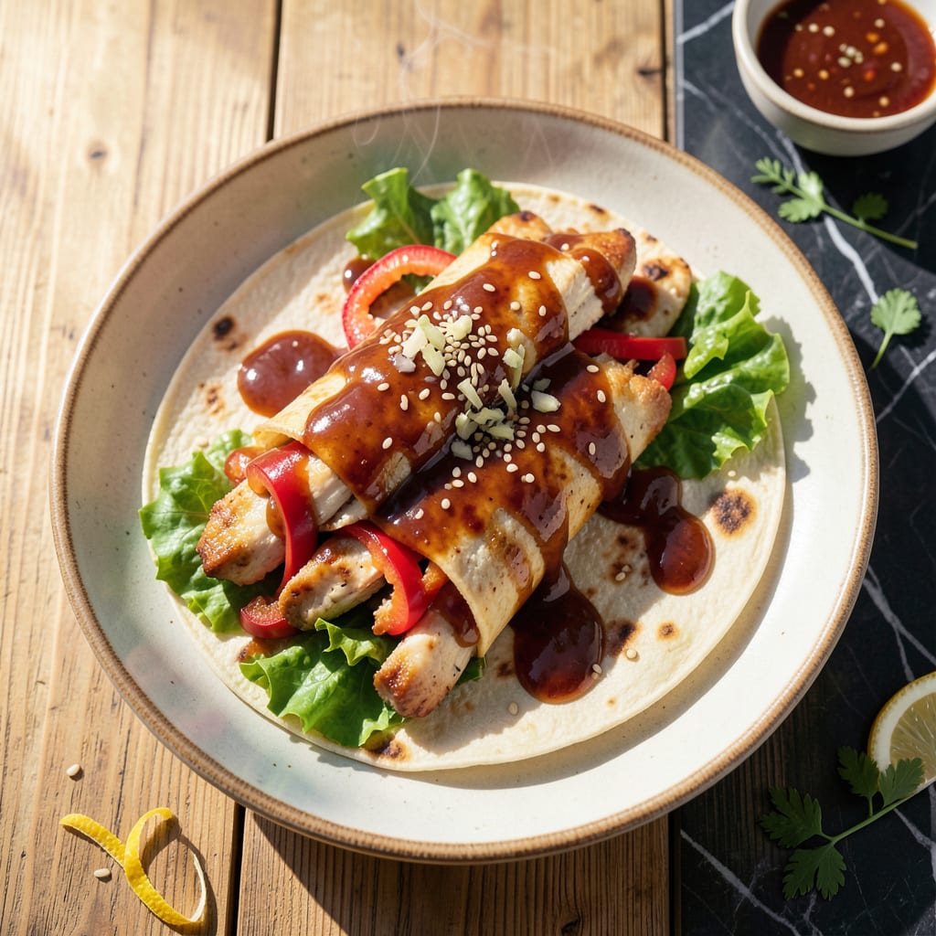 Visual representation of sweet chili chicken wrap recipe