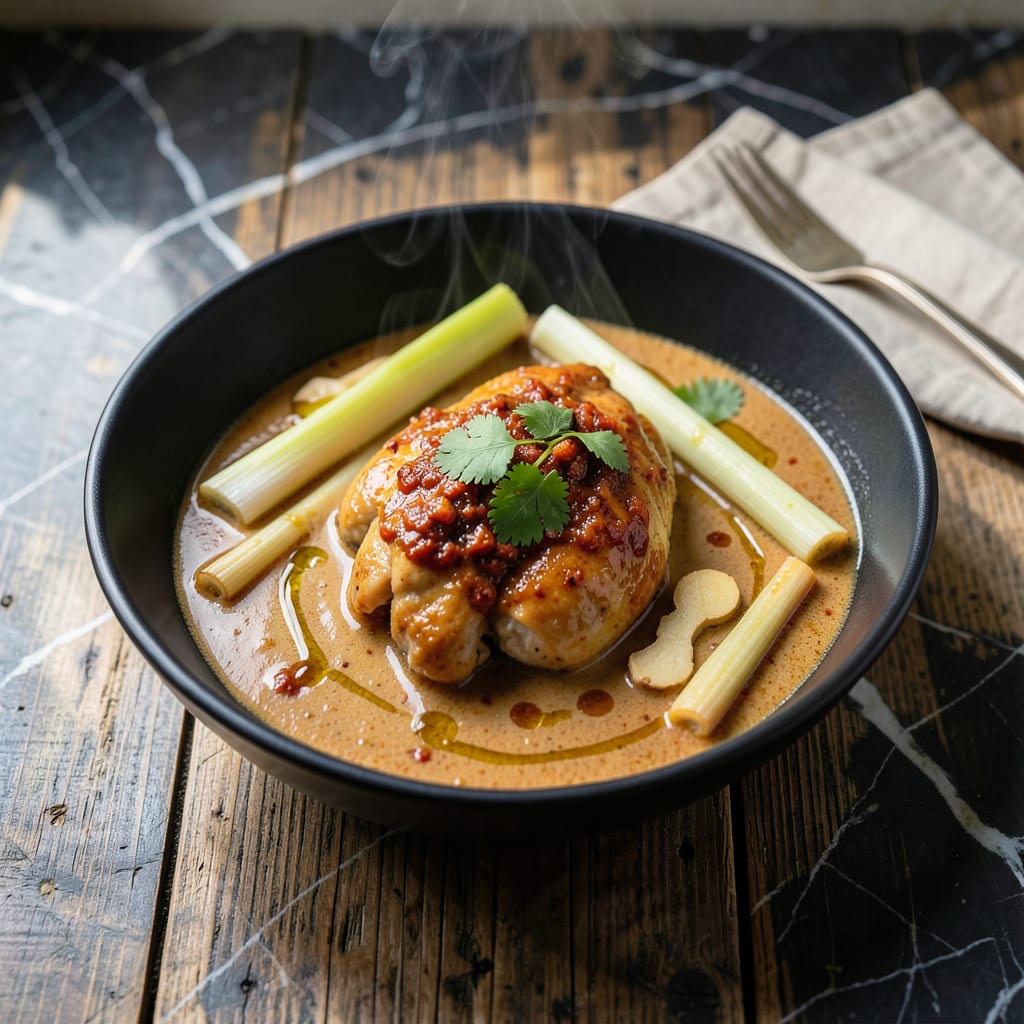 thai chicken slow cooker recipe example with annotations
