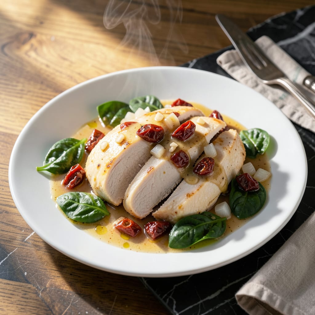 Complete tuscan chicken slow cook recipe overview image
