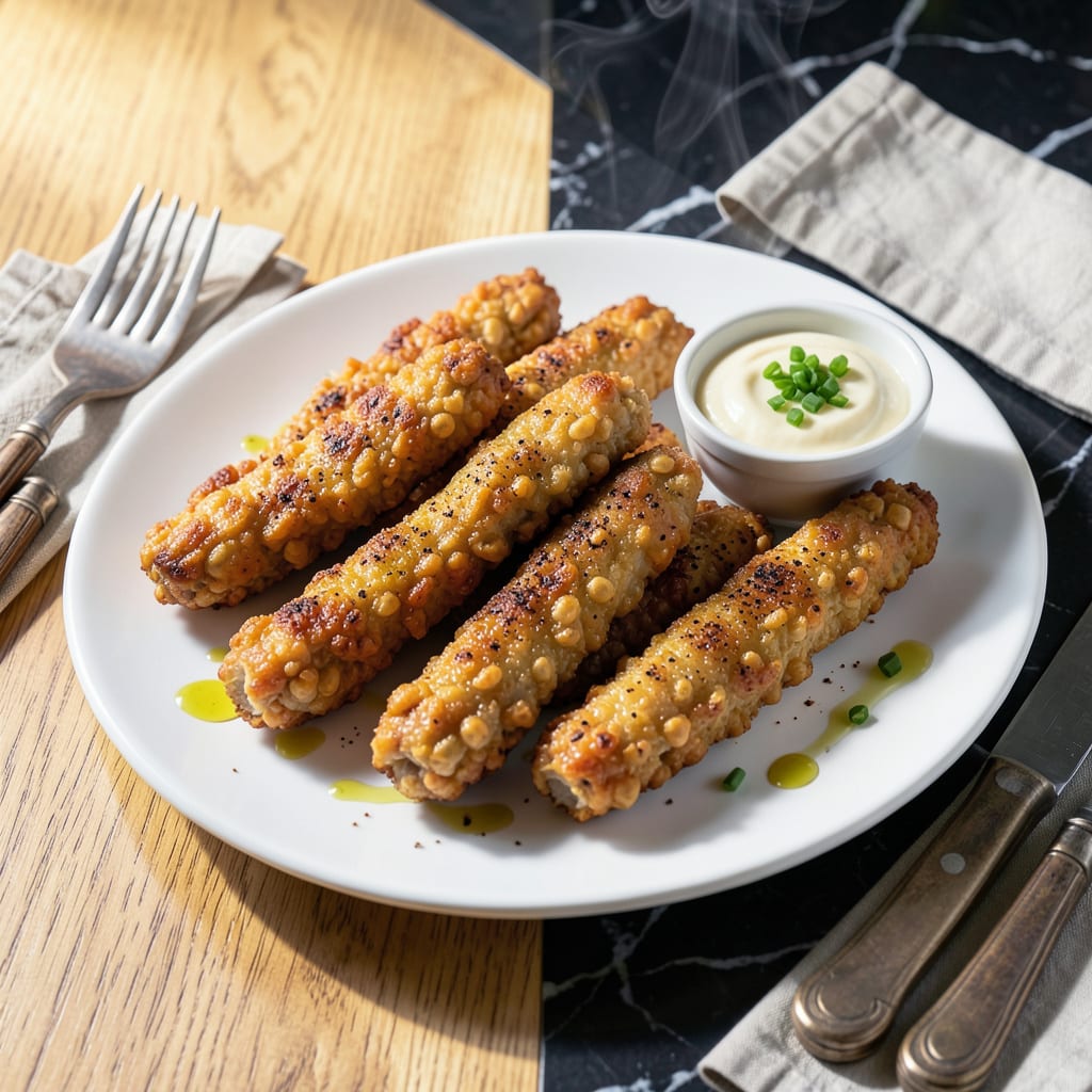 vegan chicken fingers recipe example with annotations