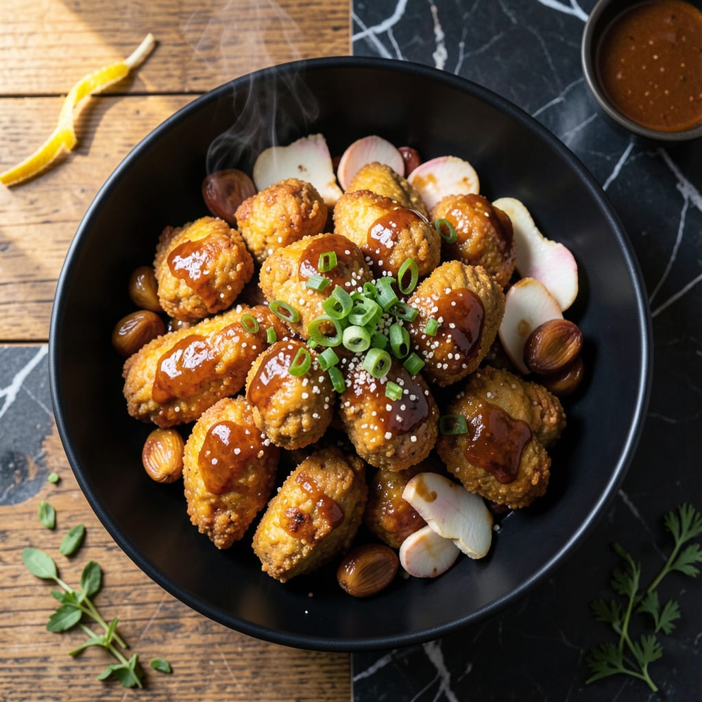 Comprehensive vegan soy chicken recipe visual reference